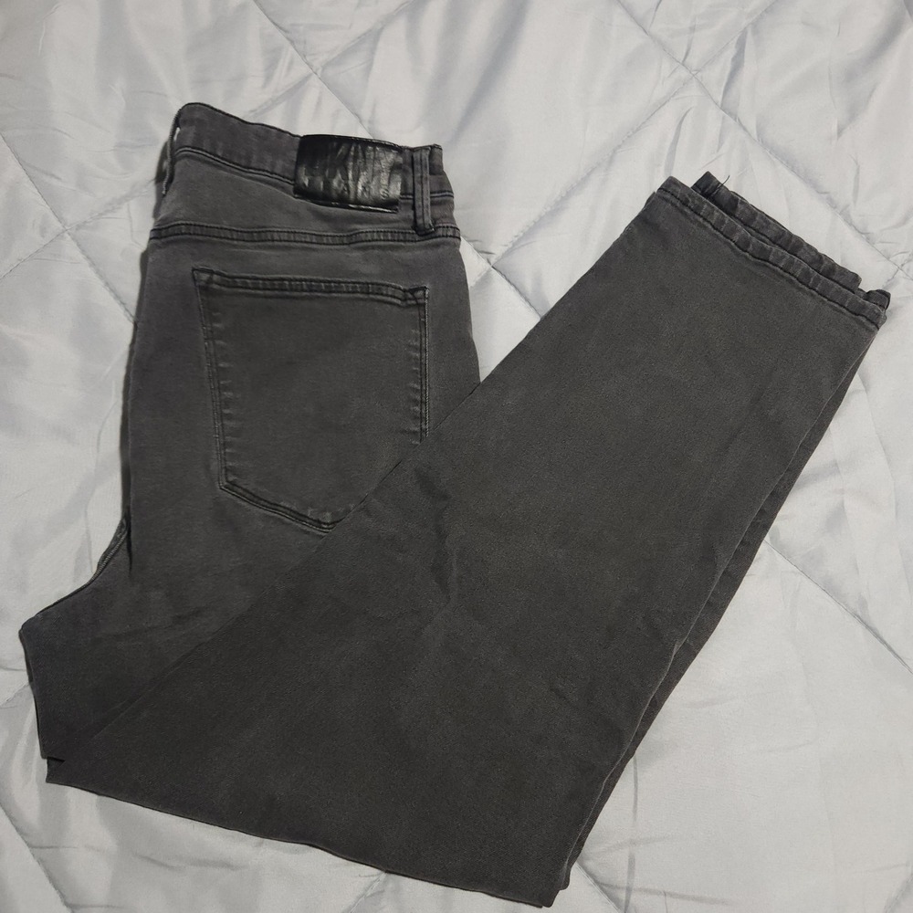 DKNY Jeans Waverly Womens 29/8 Faded Black High Rise Straight Crop Stretch Denim